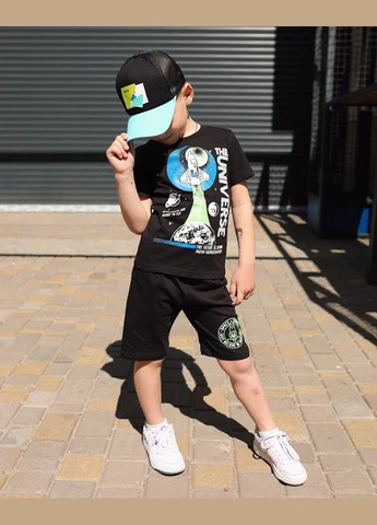 Черная летняя комплект для мальчика (футболка+шорты) hc (h001-6386-001-33) No Brand