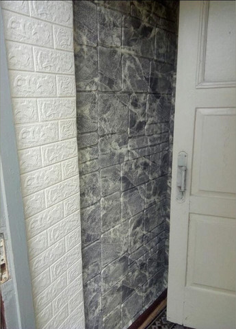 Самоклеящаяся декоративная 3D панель камень чернобелый мрамор 700х700х7мм (154) SW-00000219 Sticker Wall (278314650)