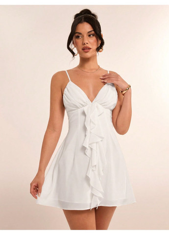 Білий сукня SHEIN однотонна