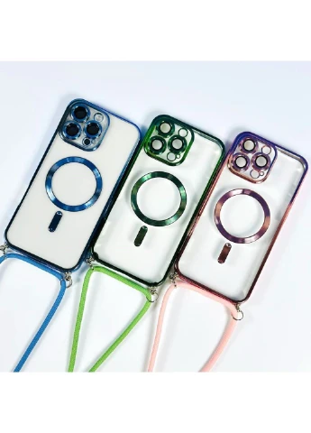 Чохол Crossbody Lanyard with Magsafe зі шнурком для iPhone 16 Black No Brand (382771431)