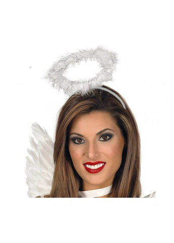Німб янгола з білого пуху і сріблястого дощика+подарунок No Brand (338433323)