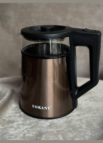 Електрочайник SK-SH-1076 чайник металлический Бронзовый 1.7 л 2000 Вт Sokany (302239957)