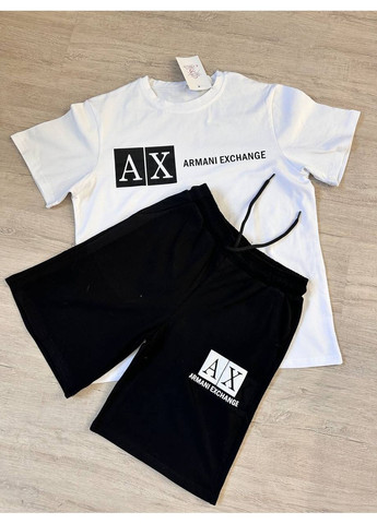 Чорно-білий літній костюм футболка + шорти хлопчик No Brand