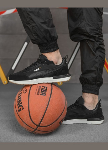 Чорні Осінні стильні кросівки чоловічі puma чорні No Brand