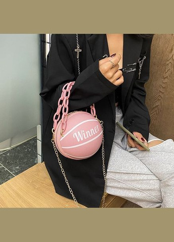 Жіноча кругла сумка WINNER м'яч на ланцюжку рожева No Brand (344446772)
