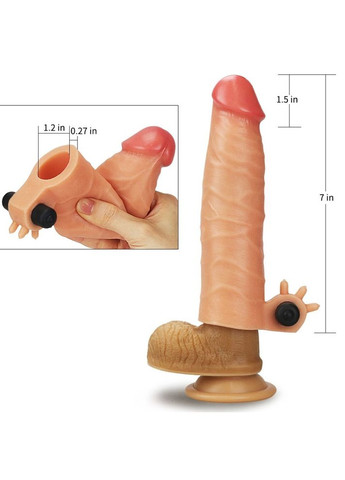 Реалистичная насадка на член с вибрацией "add 1.5" nature extender" Lovetoy (302671030)