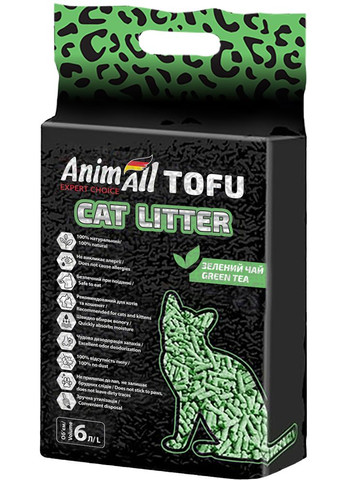Наповнювач для котячого туалету Тофу з ароматом зеленого чаю Соєвий комкуючий 2.6 кг (6 л) (2000981103897/4820224500355) AnimAll (279564430)