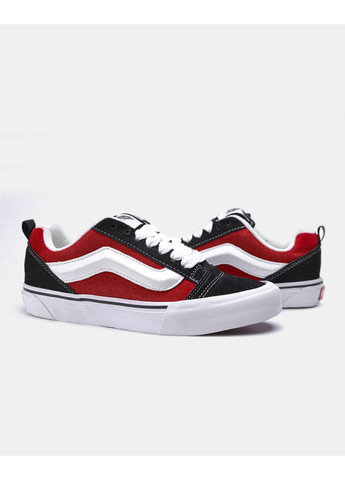 Чорні Осінні кеди чоловічі vans knu-skool black red box ванс кну скул No Brand