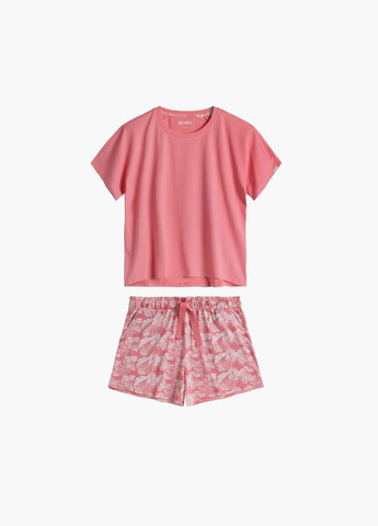 Розовая всесезон женская пижама nlp футболка + шорты Atlantic