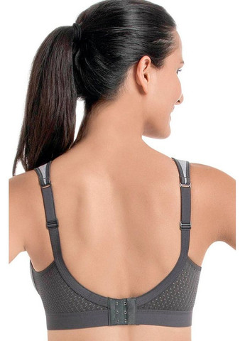 Серый топ спортивный бюстгальтер (ур.3) Anita без косточек хлопок, полиэстер, полиамид, эластан