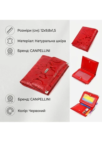 Великолепный женский кошелек среднего размера из натуральной кожи с тиснением под рептилию 21818 Canpellini (394035068)