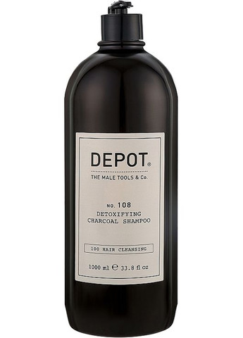Шампунь для глубокой очистки с древесным углем Hair Cleansings 108 Detoxifying Charcoal Shampoo 1000ml. Depot (368640959)