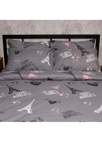 Комплект постільної білизни Бязь Gold Люкс Полуторний 143х210 наволочки 2х70х70 (MS-820009572) Moon&Star Paris Moments (356115672)