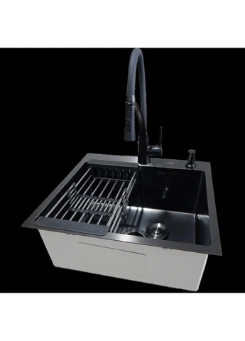 Комплект кухонної мийки Handmade PVD чорна HS54*48 (3.0/1.0 мм) декор Kraft (336937084)