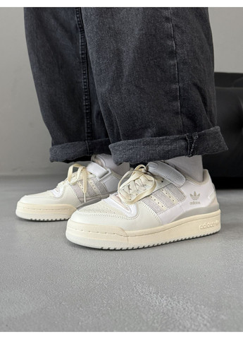 Білі Осінні кросівки чоловічі adidas forum cream white адідас форум No Brand
