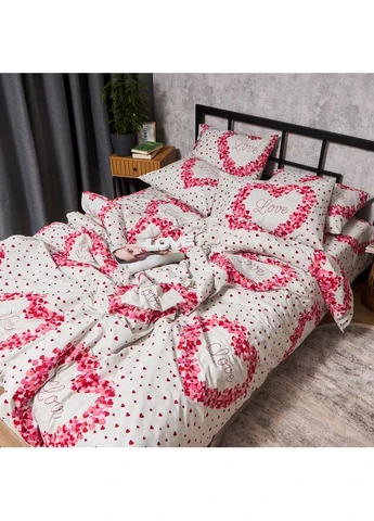 Комплект постільної білизни Бязь Gold Люкс King Size 220x240 наволочки 4х70х70 (MS-820012009) Moon&Star Tender Love (389746857)
