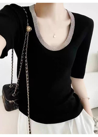 Женская летняя футболка с коротким рукавом KL-102 Черный Number Nine - (363261708)