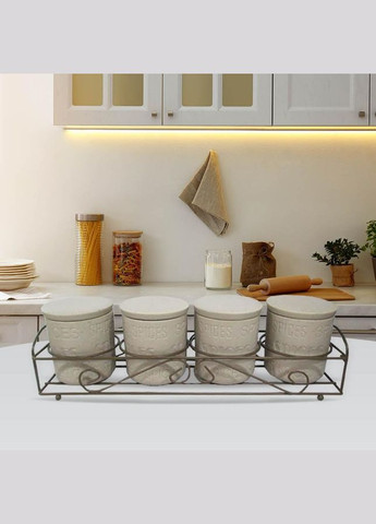 Набір для спецій на підставці кераміка Stone 5 предметів (MR-20028-04CS) Maestro (334007433)