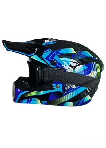 Эндуро кроссовый мотошлем Helmet Shark Black + очки Profi Black 100% No Brand (370756041)