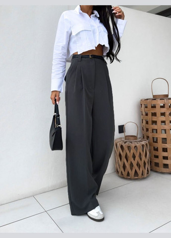 Жіночі штани палаццо колір графіт р.42/44 454140 New Trend (289477898)