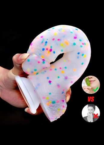 Фаллоімітатор Marty Party XL 22,5 см напівпрозорий з кольоровим вкрапленням всередині силікону Focus (303907058)