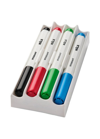 Маркери для білої дошки з ручкою/губкою ІКЕА MALA різні кольори (50456592) IKEA (268024346)