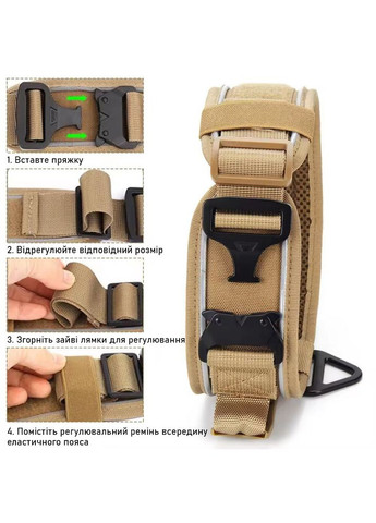 Ошейник для собак Harness Tactical, широкий нейлоновый с металлической пряжкой-фастекс, Черный L No Brand (308863030)