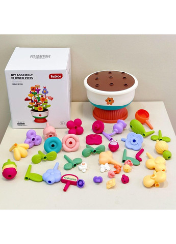 Детский конструктор BeiDiou "Цветочный сад" DIY Assembly Flower Pots, Разноцветный 4184 No Brand (351781103)