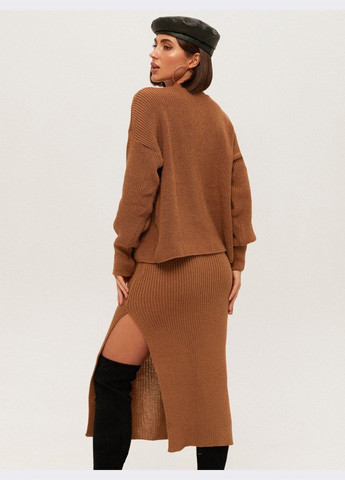 в'язаний костюм з розрізом по нозі бежевий Dressa (278802395)