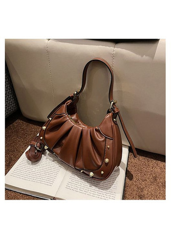 Жіноча сумка 8615 багет крос-боді коричнева No Brand (306709410)