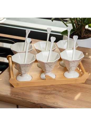 Набір із 6 креманок 200 мл, кераміка білий HP-1220 (A-032968) Yiwu (361242469)