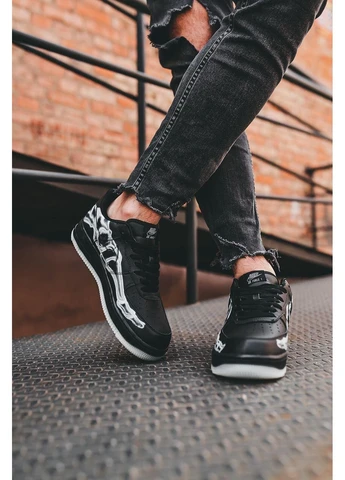 Черные летние кроссовки nike air force 1 skeleton qs black найк аир форс 1 No Brand