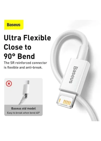 Кабель Superior Series Fast Charging Data Cable USB to Lightning 2.4A 0.25 m White (CALYS-02) Baseus (333144136)