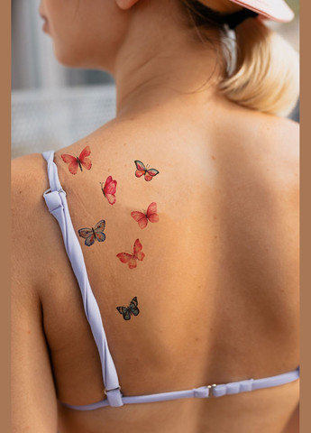 Набір тимчасових тату «Акварельні метелики» Tattooshka (305077909)