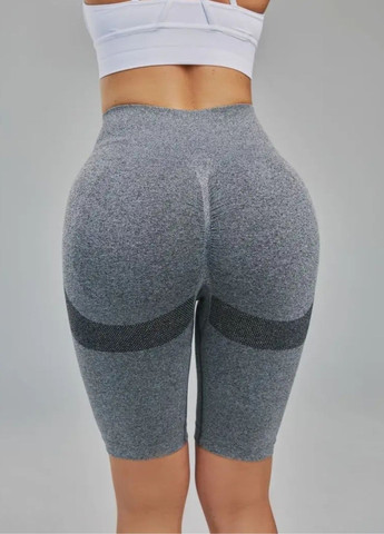 Женские спортивные шорты велосипедки с push-up эффектом серый меланж (70125) FitFiesta (328931672)