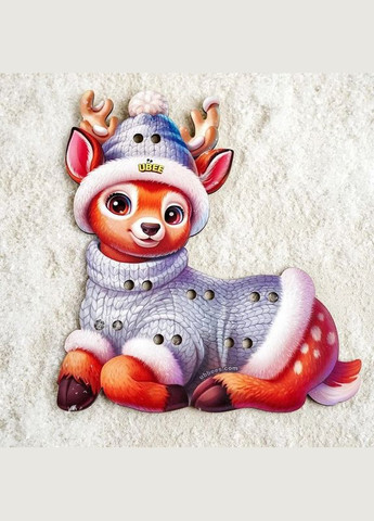 Дерев'яна іграшка-шнурівка "Оленятко" (ПСД278) PSD278, 24 деталі 20 завдань Ubumblebees (311601207)