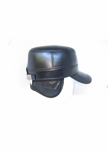 Чоловіча з натуральної шкіри чорна на флісовій підкладці DAVANI 00158 No Brand кепка немка (316612340)