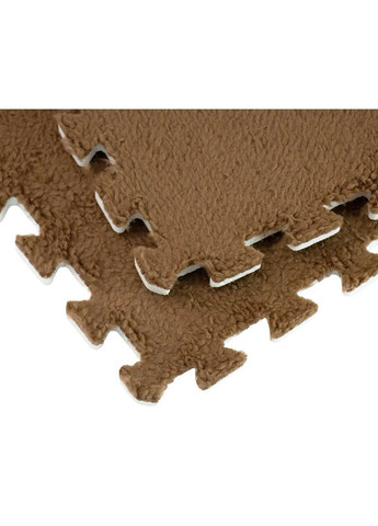Дитячий м'який плюшевий ворсистий килимок пазл для складання великого килима один елемент 30×30 см (481260-Prob) Коричневий Unbranded (358883341)