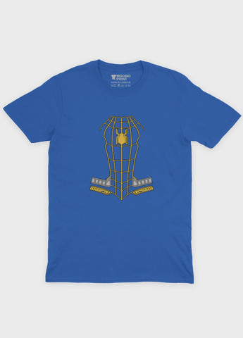 Синяя демисезонная футболка для мальчика с принтом супергероя - человек-паук (ts001-1-brr-006-014-083-b) Modno