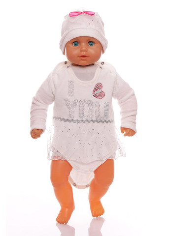 Білий зимній костюм love you 62 см (30043) BABYKROHA