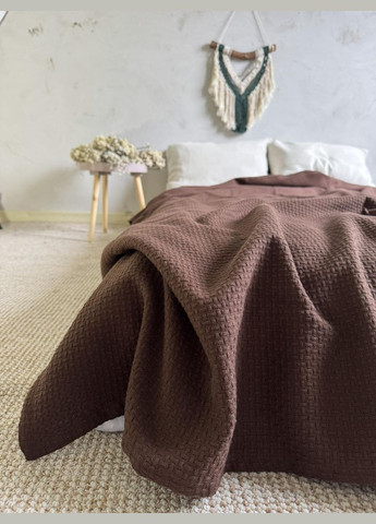 Покривало Wheat бавовняне коричневе 120х200 см ZEINTEX (325875901)