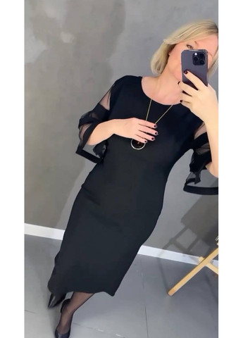 Черное вечернее, деловое женское платье No Brand