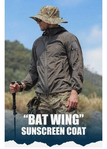 Серая штормовка emersongear bat wing sunscreen coat shadow grey No Brand