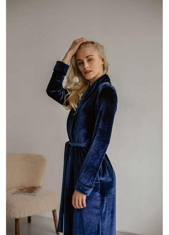 Халат темно синий велюр Lavender Dreams (366665671)