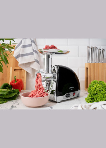 М'ясорубка, 1800Вт, продук.-2кг/хв, 3 решітки + для ковб., кеббе, 4 терки, пластик, чорно-сріблястий Ardesto (314749665)