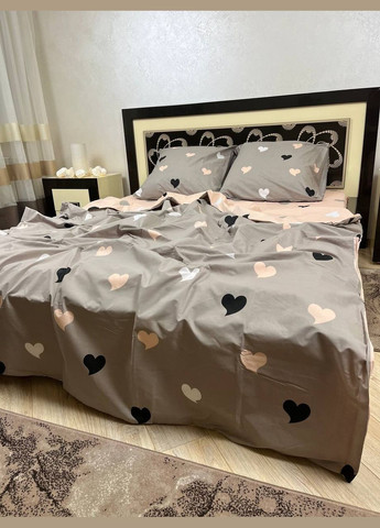 Постільна білизна бавовняна Романтика Сімейний 150 x 220 дві підковдри Бязь Сіра 50 х 70 No Brand (332945883)