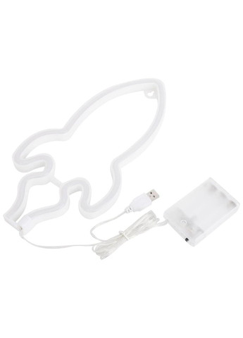 Настенный светильник Ракета Rocket на батарейках и USB Неоновый светодиодный ночник для интерьера Forus (317404416)