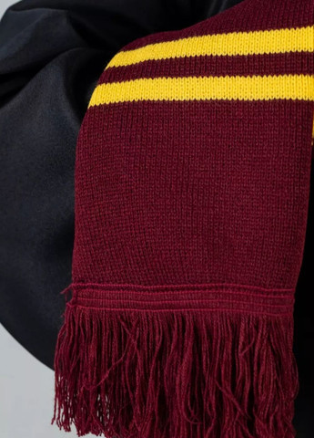 Шарф Гарри Поттер в полоску с эмблемой факультета Гриффиндор с бахромой унисекс (90009/1) My Kigu (363133941)