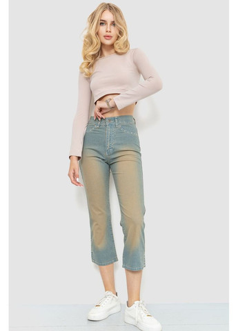 Капри женские с потертостями, цвет сине-коричневый, 201R628-1 Ager (367623909)