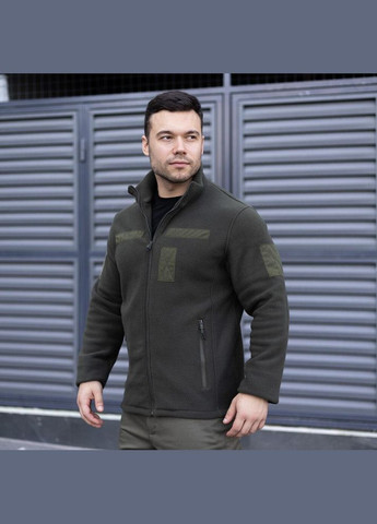 Тактическая мужская флисовая кофта олива No Brand (346085202)